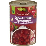 Woolworths Italian Tomatoes With Onion Garlic & Basil