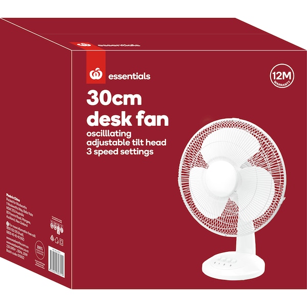 Essentials 30cm Desk Fan Each