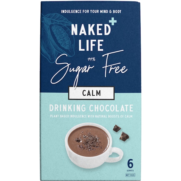 Naked Life 99% Sugar Free Calm Drinking Chocolate 6 pack