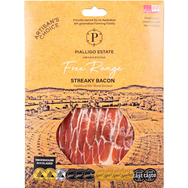 Pialligo Estate Free Range Streaky Bacon 160g