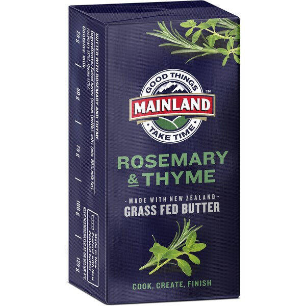 Mainland Rosemary & Thyme Grass Fed Butter 125g