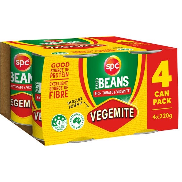 SPC Baked Beans Rich Tomato & Vegemite 220g x 4 pack