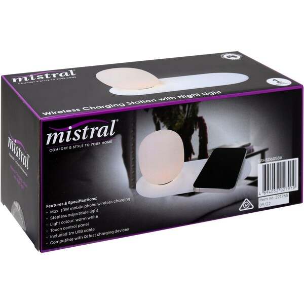 Mistral Mistral Wirelss Charging Station With Night Light Each