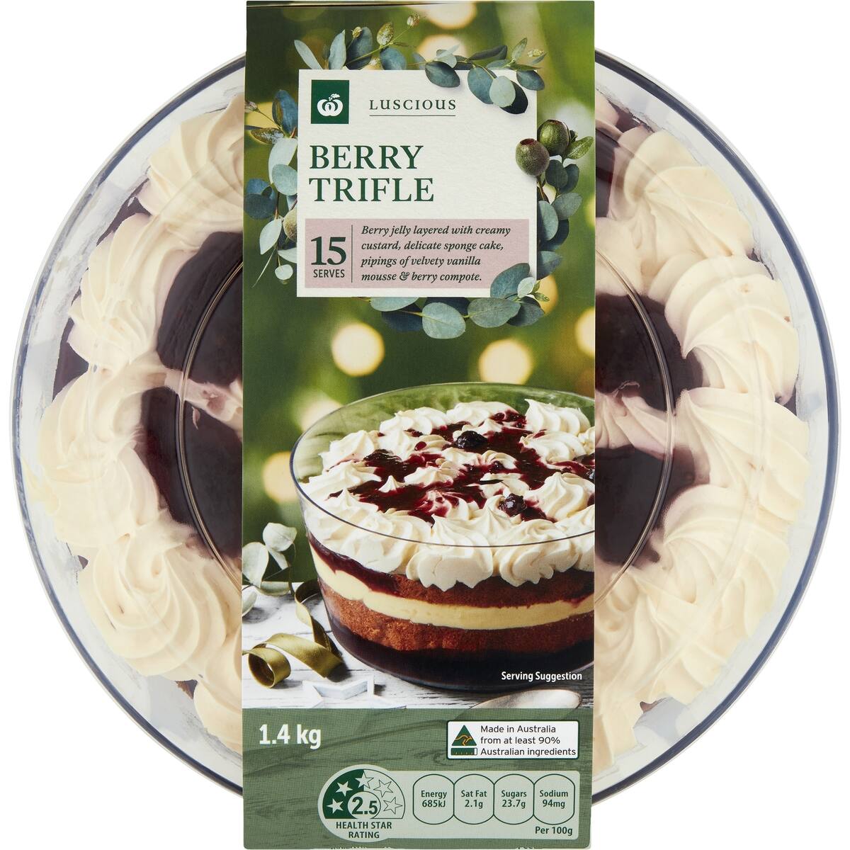 Woolworths Classic Berry Trifle 1.4kg bunch