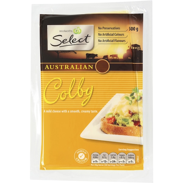 Woolworths Colby Cheese 500g