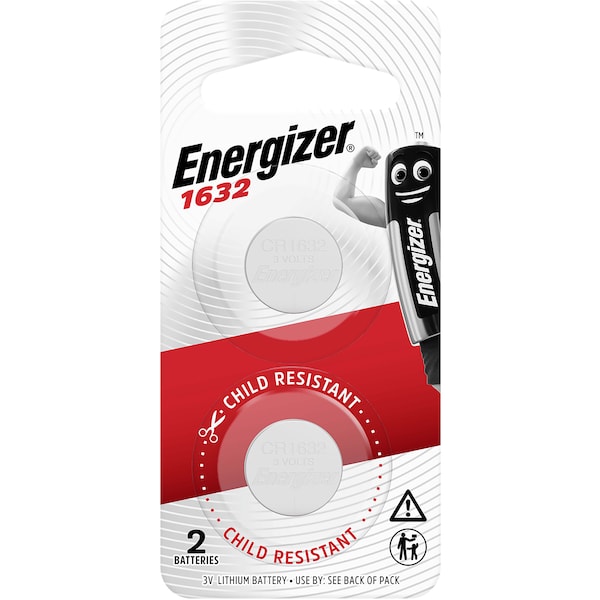 Energizer 1632 CR1632 Lithium Coin Battery 2 pack