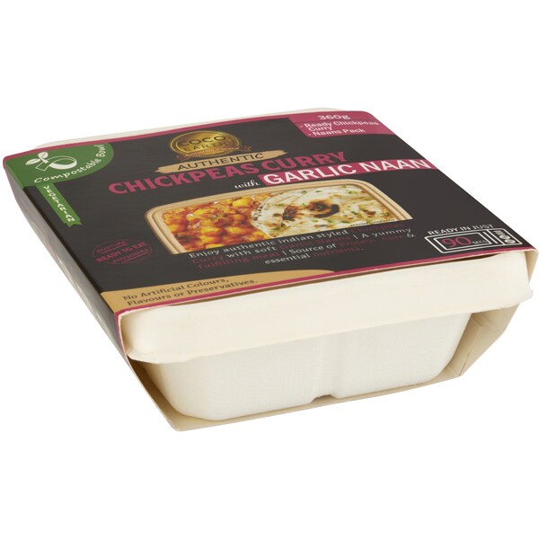 Coco Earth Authentic Chickpeas Curry With Garlic Naan 360g