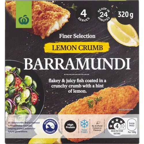 Woolworths Lemon Crumb Barramundi 320g bunch