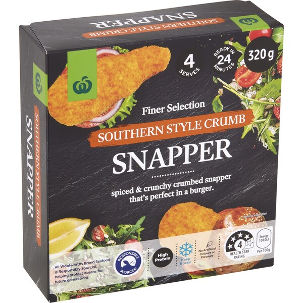 Woolworths Southern Style Crumb Snapper 320g