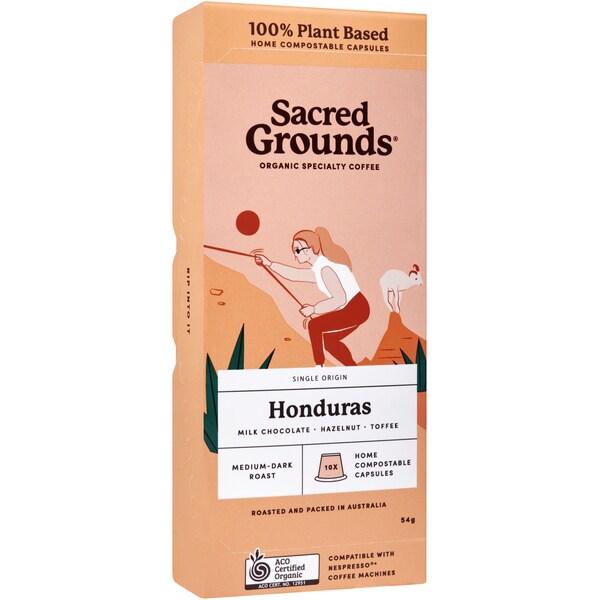 Sacred Grounds Single Origin Honduras Coffee Capsules 10 pack