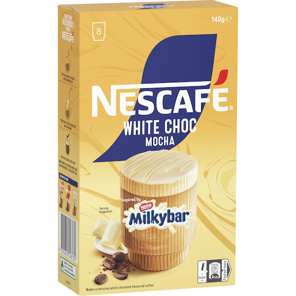 Nescafe White Choc Mocha Inspired By Milkybar Coffee Sachets 8 pack