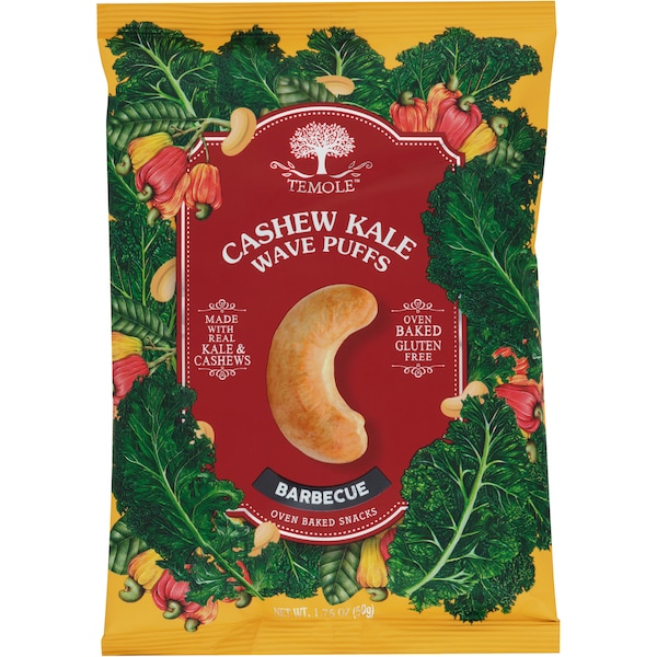 Temole Cashew Kale Wave Puffs Oven Baked Snacks Barbecue 50g