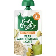 Only Organic Pear Gold Kiwifruit & Oats with Prebiotics 8+ Months