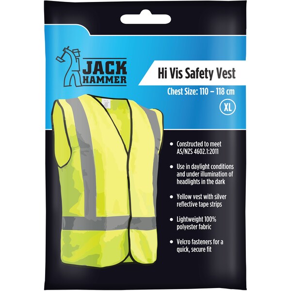 Jack Hammer High Vis Safety Vest Extra Large Each