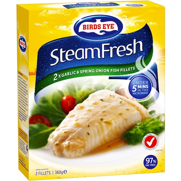 Birds Eye Steam Fresh Garlic & Spring Onion Fish Fillets 360g