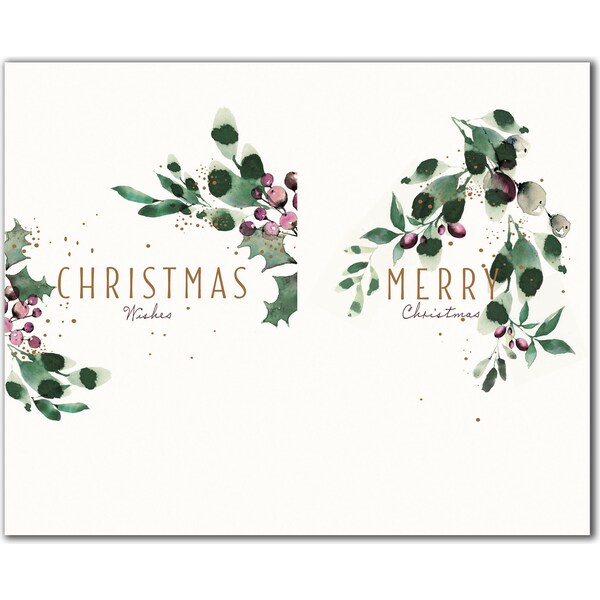 John Sands Christmas Boxed Cards Holly & Ivy Each