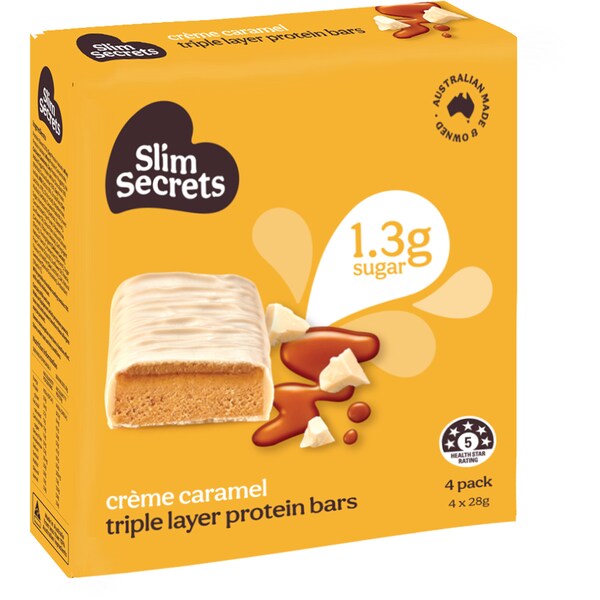 Slim Secrets Crème Caramel Protein Bars Triple Layer 112g