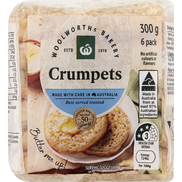 Woolworths Crumpets 6 pack