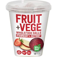 Tasti Fruit + Vege Wholefood Balls Strawberry & Beetroot