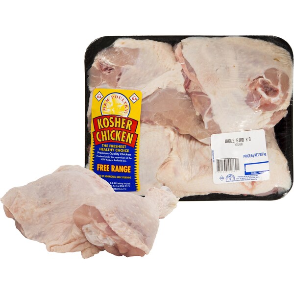 M & M Poultry Kosher Whole Chicken Cut 1.4kg - 2.1kg