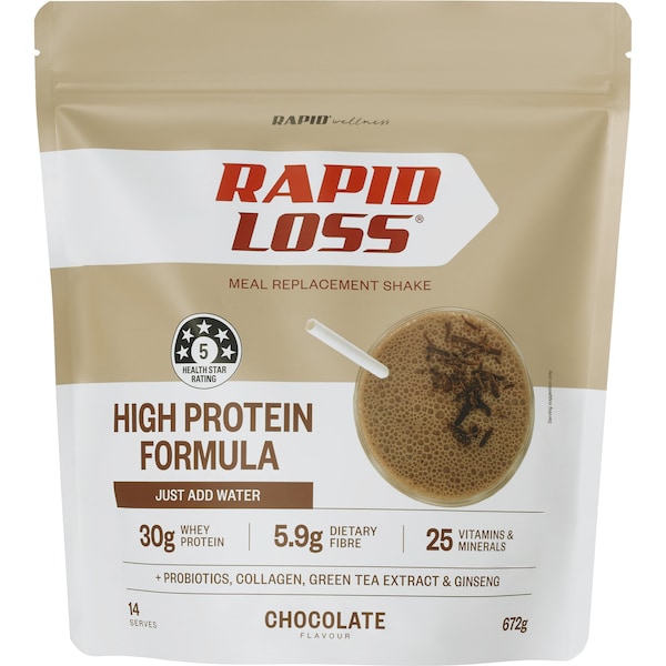 Rapid Loss Meal Replacement Shake High Protein Formula Chocolate 672g