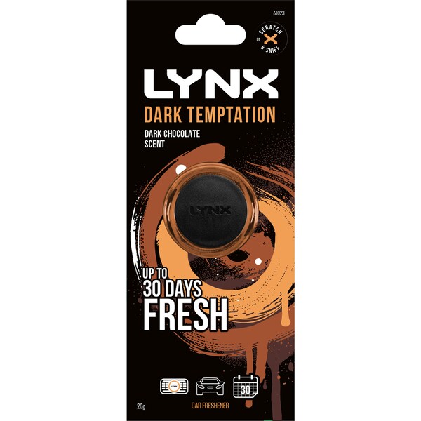 LYNX Dark Temptation Car Refresher Dark Chocolate Scent Each