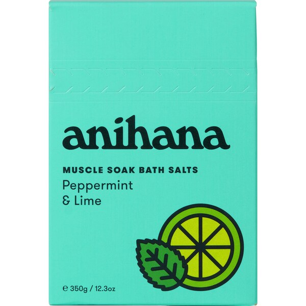 Anihana Muscle Soak Bath Salts Peppermint & Lime 350g