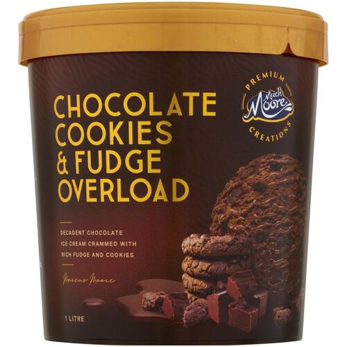 Much Moore Chocolate Cookies and Fudge Ice Cream 1l bunch