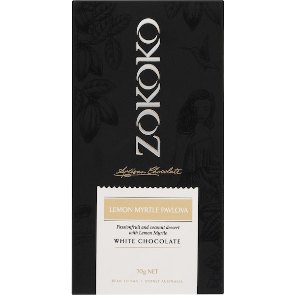 Zokoko Lemon Myrtle Pavlova White Chocolate Bar 70g