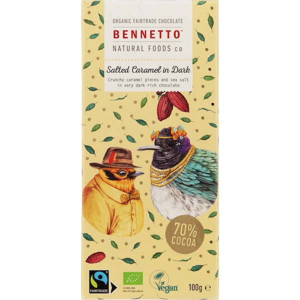 Bennetto Salted Caramel Dark Chocolate Block 100g