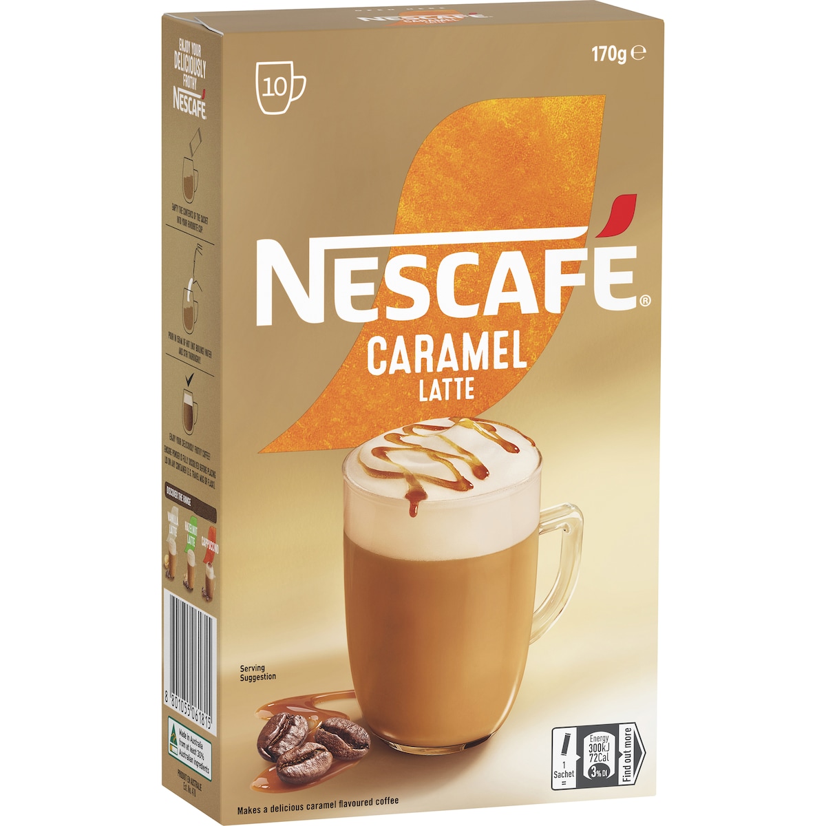 Nescafe Caramel Latte Coffee Sachets 10 pack