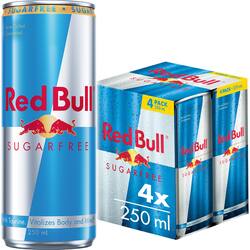 Red Bull Energy Drink Sugar Free 250mL x 4 pack