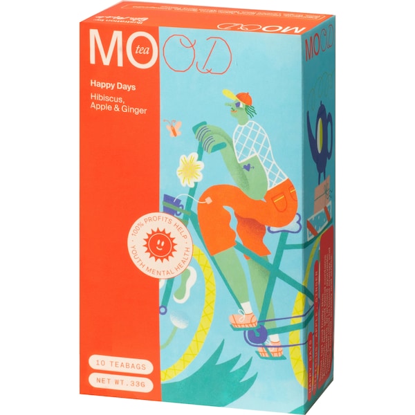 Mood Tea Happy Days Hibiscus, Apple & Ginger 10 pack