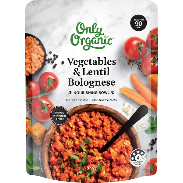 Only Organic Nourishing Bowl Vegetable & Lentil Bolognese 300g