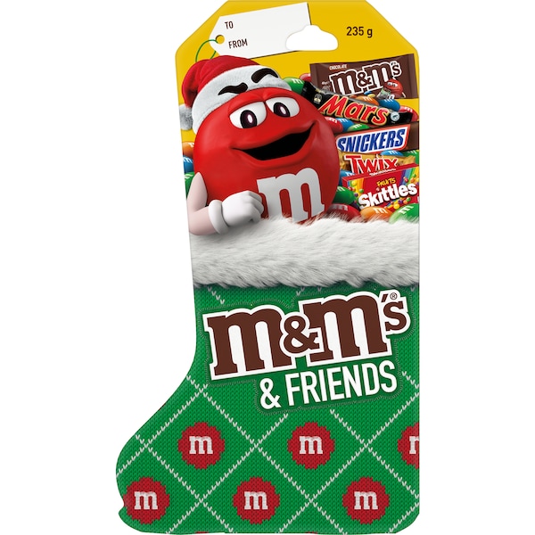 M&M's & Friends Milk Chocolate Christmas Gift Stocking 235g