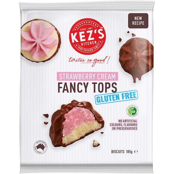 Kez's Kitchen Gluten Free Strawberry Cream Fancy Tops 185g
