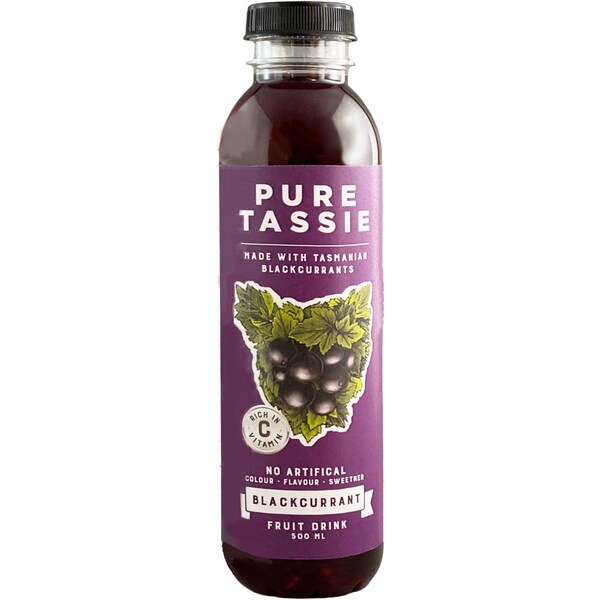 Pure Tassie Blackcurrant Fruit Drink 500mL