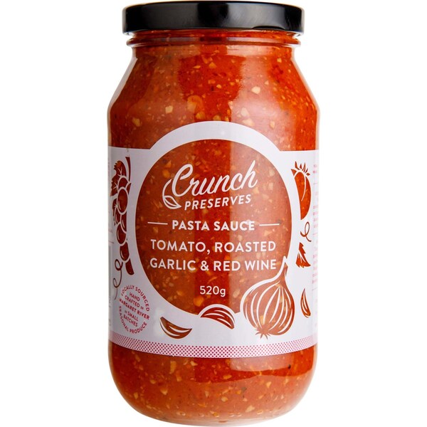 Crunch Pasta Sauce Tomato Roasted Garlic & Red Wine 520g