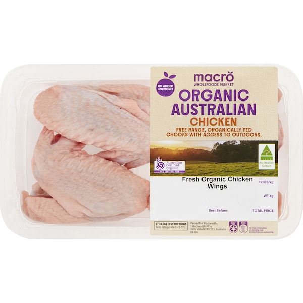 Macro Organic Chicken Wings 600g - 850g