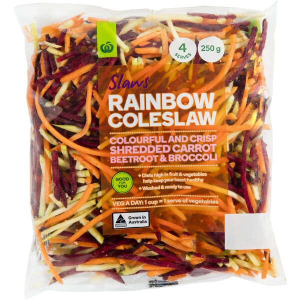 Woolworths Rainbow Coleslaw 250g p/p