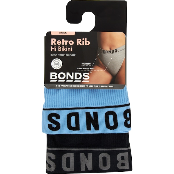 Bonds Retro Rib Hi Bikini Size 10 Each