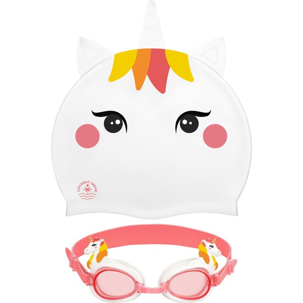 Swimming Cap & Goggles Set Twinkle The Unicorn Each