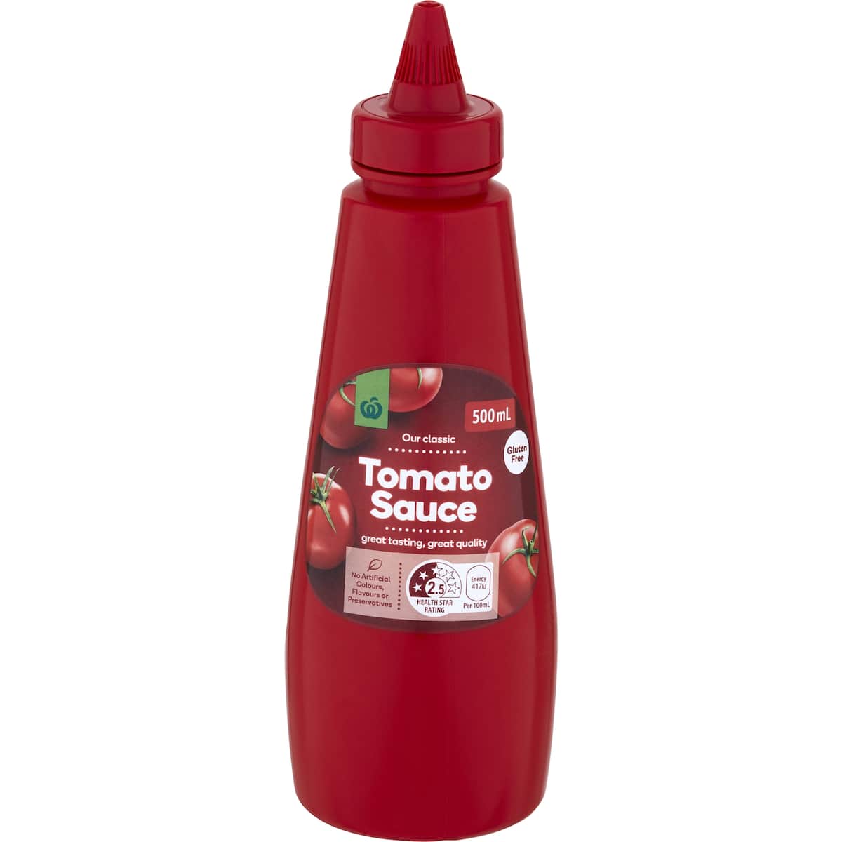 Woolworths Tomato Sauce Squeeze 500ml bunch