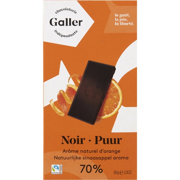 Galler Orange Dark Chocolate Bar 80g