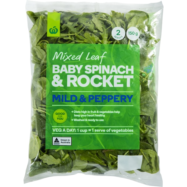 Woolworths Baby Spinach Salad And Rocket 150g