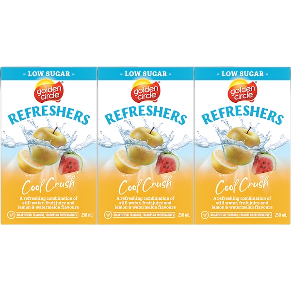 Golden Circle Cool Crush Refreshers Popper Low Sugar Flavoured Water 250mL x 6 pack