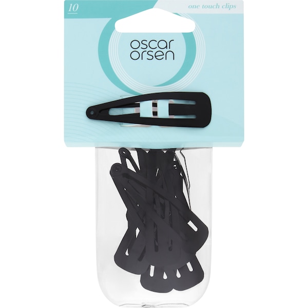 Oscar Orsen One Touch Hair Clip Black 10 pack