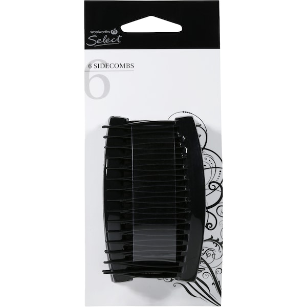 Woolworths Side Combs Black 6 Pack