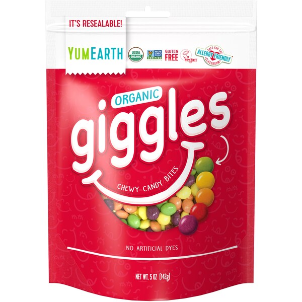Yum Earth Organic Giggles Chewy Candy Bites Share Bag 142g