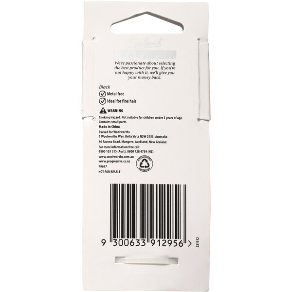 Woolworths Select Hair Elastics Snagless Small Thin Black  24pk